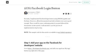 
                            5. (iOS) Facebook Login Button – Kenta Kodashima – Medium