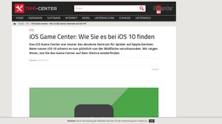 
                            1. iOS Game Center – Wo ist die Gamer-Zentrale auf iOS 10? | TippCenter