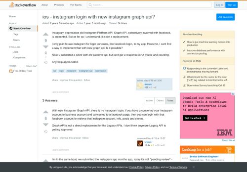 
                            1. ios - instagram login with new instagram graph api? - Stack Overflow