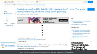 
                            8. ios - Spotify login: canOpenURL: failed for URL: 