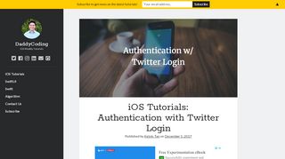 
                            5. iOS Tutorials: Authentication with Twitter Login | DaddyCoding