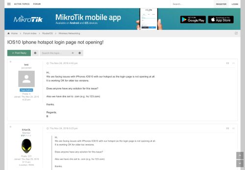
                            6. IOS10 Iphone hotspot login page not opening! - MikroTik