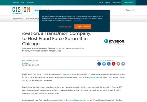 
                            11. iovation, a TransUnion Company, to Host Fraud Force Summit in ...