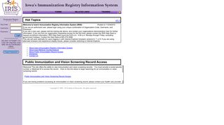 
                            13. Iowa Immunization Registry Information System .. [Portal Main Page]