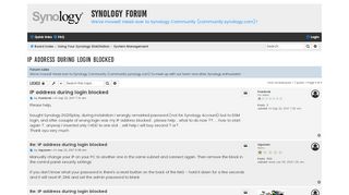 
                            11. IP address during login blocked - Synology Forum