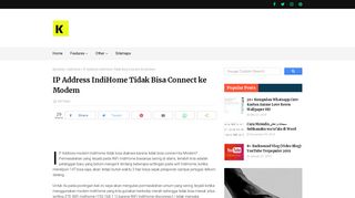 
                            3. IP Address IndiHome Tidak Bisa Connect ke Modem - Kangibay.net