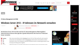 
                            10. IP-Adress-Management mit IPAM: Windows Server 2012 - IP ...