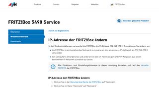 
                            2. IP-Adresse der FRITZ!Box ändern | FRITZ!Box 5490 | AVM Deutschland