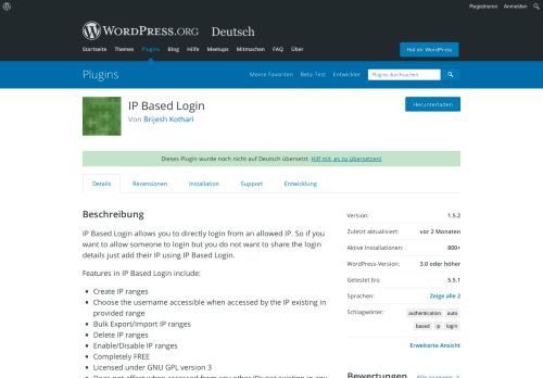 
                            8. IP Based Login | WordPress.org