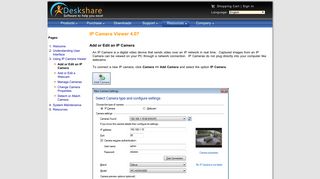 
                            3. IP Camera Viewer : Add or Edit an IP Camera to application - DeskShare