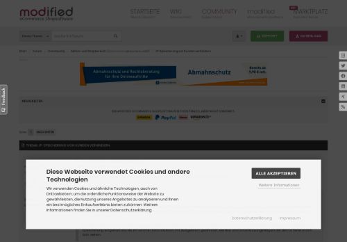 
                            4. IP-Speicherung von Kunden verhindern in Admin- und Shopbereich ...