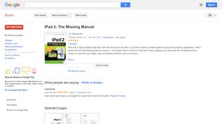 
                            10. IPad 2: The Missing Manual