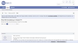
                            4. IPad Wifi Anmeldung in Hotels?!?! | MacUser.de Community