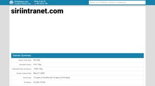 
                            12. IPAddress.com: SiriIntranet Login - siriintranet.com