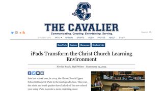 
                            13. iPads Transform the Christ Church Learning Environment – The Cavalier