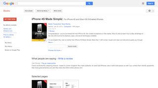 
                            9. iPhone 4S Made Simple: For iPhone 4S and Other iOS 5-Enabled iPhones  - Google بکس کا نتیجہ