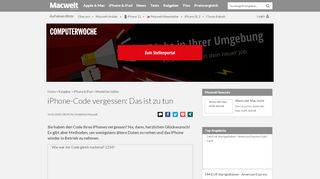 
                            4. iPhone-Code vergessen: Das ist zu tun - Macwelt