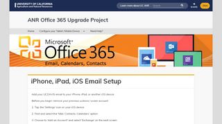 
                            3. iPhone, iPad, iOS Email Setup - ANR Office 365 Upgrade ... - UC ANR