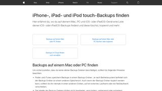 
                            2. iPhone-, iPad- und iPod touch-Backups finden - Apple Support