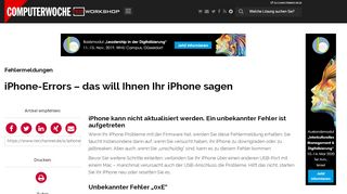 
                            10. iPhone kann nicht aktualisiert werden. Ein unbekannter Fehler ist ...