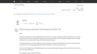 
                            3. iPhone keeps asking for hotmail password … - Apple Community