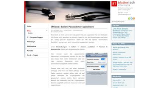 
                            11. iPhone: Safari Passwörter speichern - blattertech informatik -