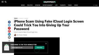 
                            2. iPhone Scam Using Fake iCloud Login Screen Could Trick You Into ...