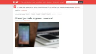 
                            5. iPhone Sperrcode vergessen - was tun? - CHIP Praxistipps