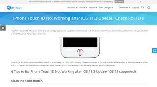 
                            1. iPhone Touch ID Not Working after iOS 11.3 Update? Check Fix Here