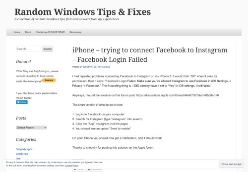 
                            9. iPhone – trying to connect Facebook to Instagram – Facebook Login ...