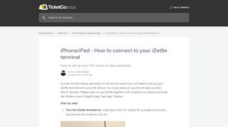 
                            9. iPhone/iPad - How to connect to your iZettle terminal | TicketCo Docs