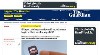 
                            8. iPlayer catchup service will require user login within weeks, says BBC