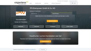 
                            11. IPN Brainpower GmbH & Co. KG: Headhunter Stellenangebote und ...