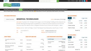 
                            9. IPO : Issues Open Now >> Mindpool Technologies : Information ...