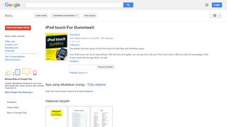 
                            10. iPod touch For Dummies - Hasil Google Books