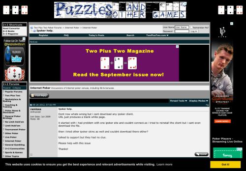 
                            7. Ipoker help. - Internet Poker - Online Poker Forum