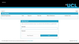 
                            2. IPP login screen - Portico - UCL