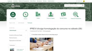 
                            12. IPREVI divulga homologação do concurso no sábado (08) - Viana