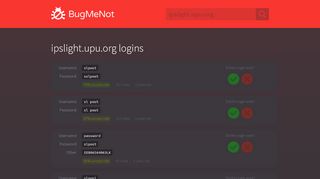 
                            3. ipslight.upu.org passwords - BugMeNot