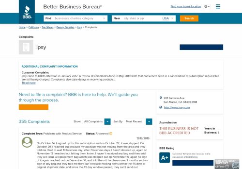 
                            13. Ipsy | Complaints | Better Business Bureau® Profile