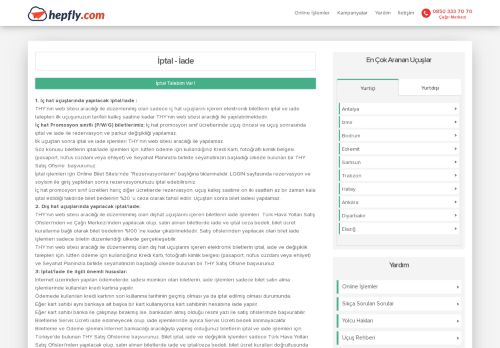 
                            8. İptal - İade Kuralları | Hepfly.com