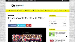 
                            9. IPTorrents ACCOUNT SHARE [2-FEB-16] - Free Premium