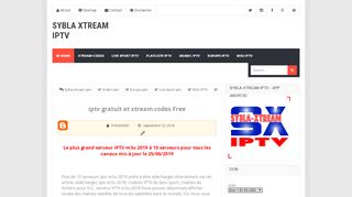
                            6. iptv gratuit et xtream codes Free 14/09/2018 - Sybla xtream iptv