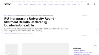 
                            6. IPU Indraprastha University Round 1 Allotment Results Declared ...