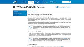 
                            11. IPv6-Unterstützung in FRITZ!Box einrichten | FRITZ!Box 6490 Cable ...