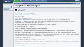 
                            10. IQ Option CPA Affiliate Program @ Forex Factory