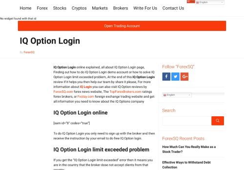 
                            8. IQ Option Login - ForexSQ