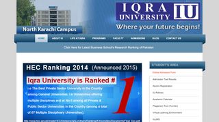 
                            3. Iqra University - Where your future begins