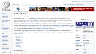 
                            7. Iqra University - Wikipedia