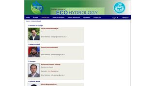
                            12. Iranian journal of Ecohydrology - Editorial Board